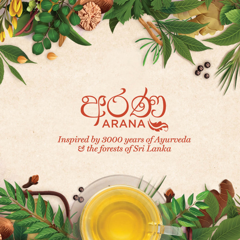 Dilmah Arana Logo surrounded by herbs and spices/Arana Logo surrounded by herbs and spices