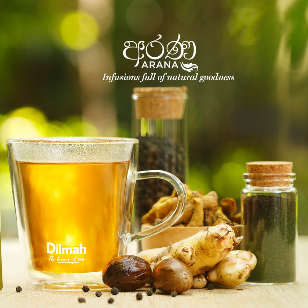 Dilmah Tea Cup near herbs and spices/A Tea Cup near herbs and spices
